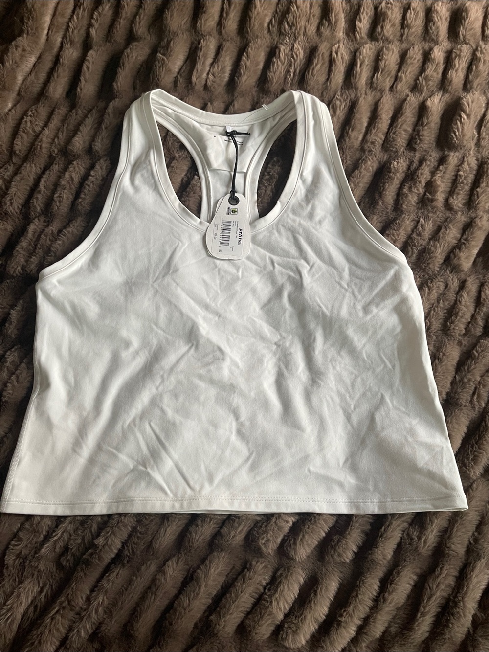 prAna Luxara Racerback Tank Soft White XL NWT $59